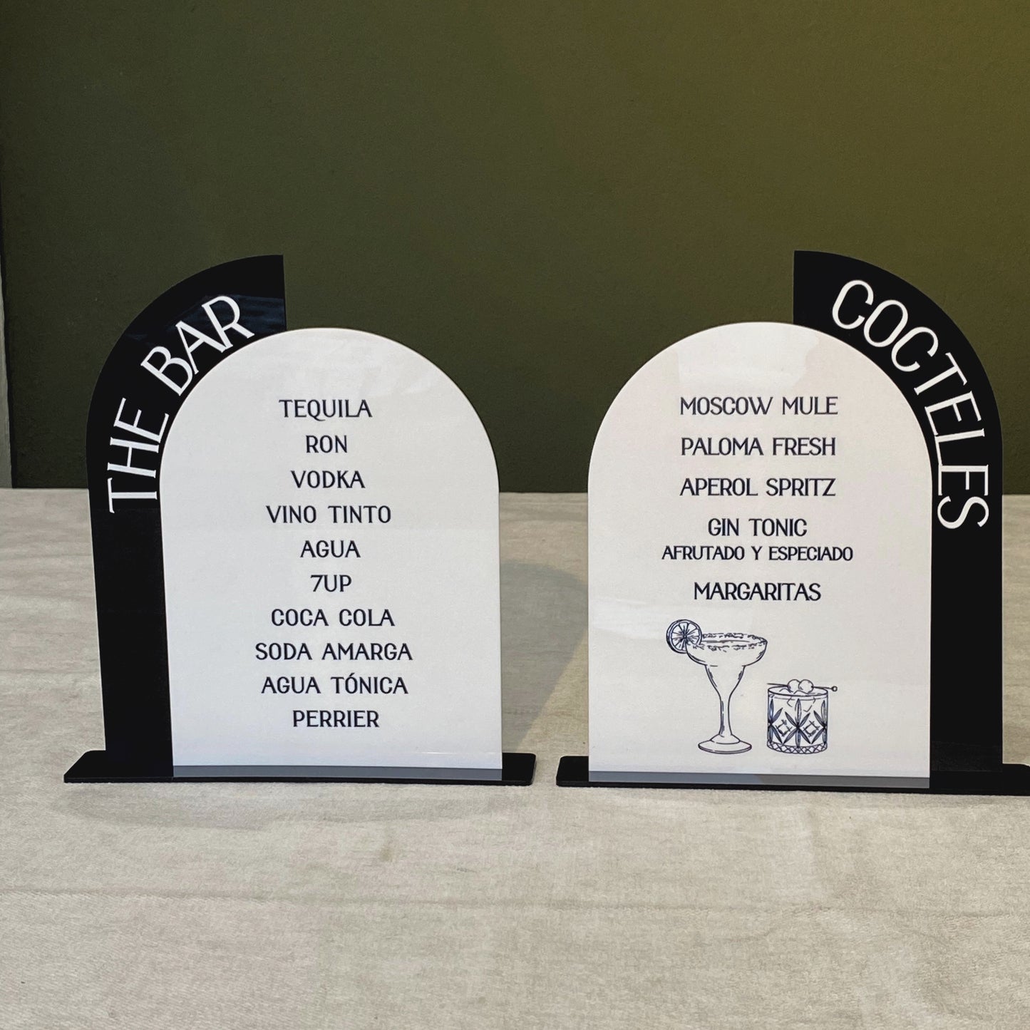 Acrylic Bar and Menu Signs