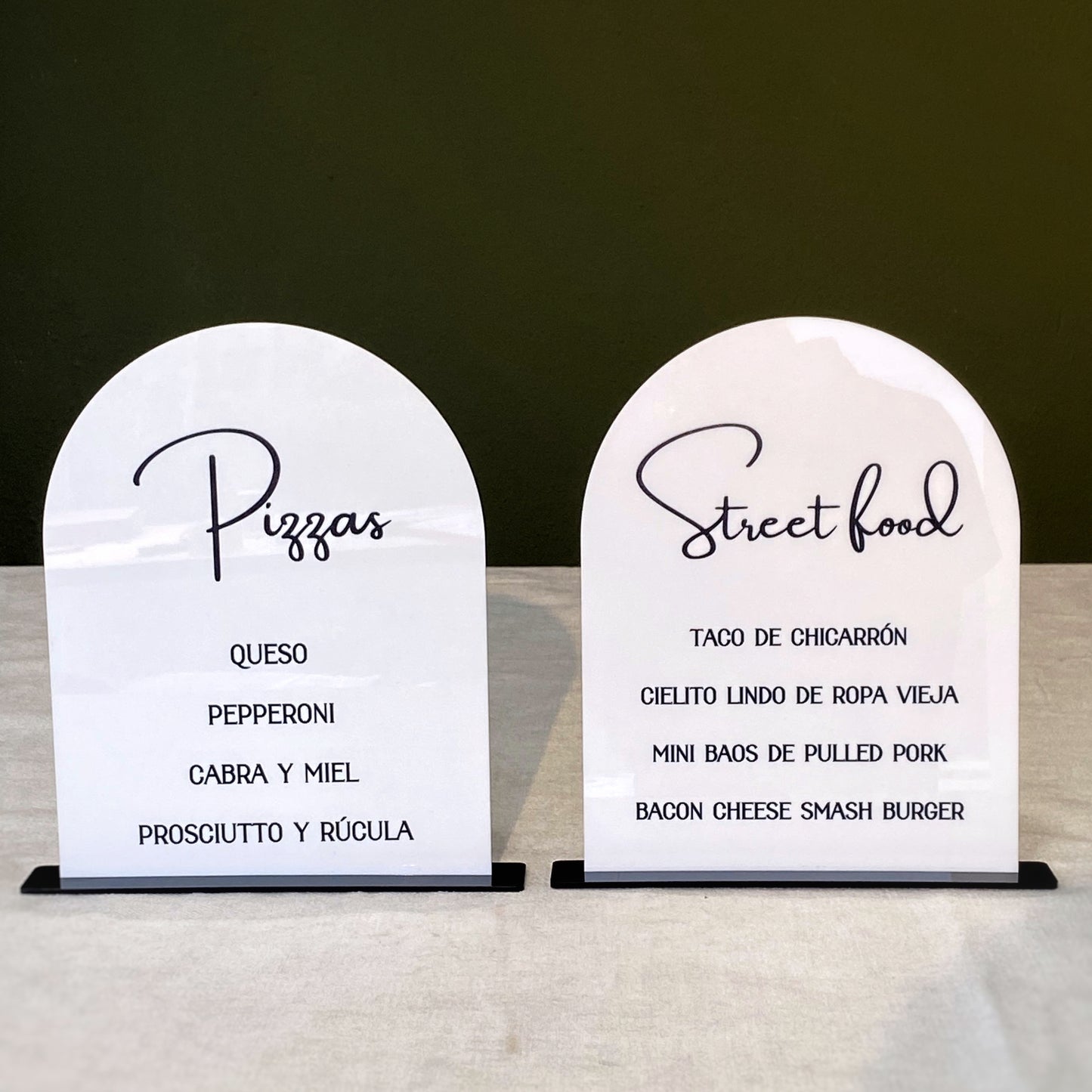 Acrylic Bar and Menu Signs
