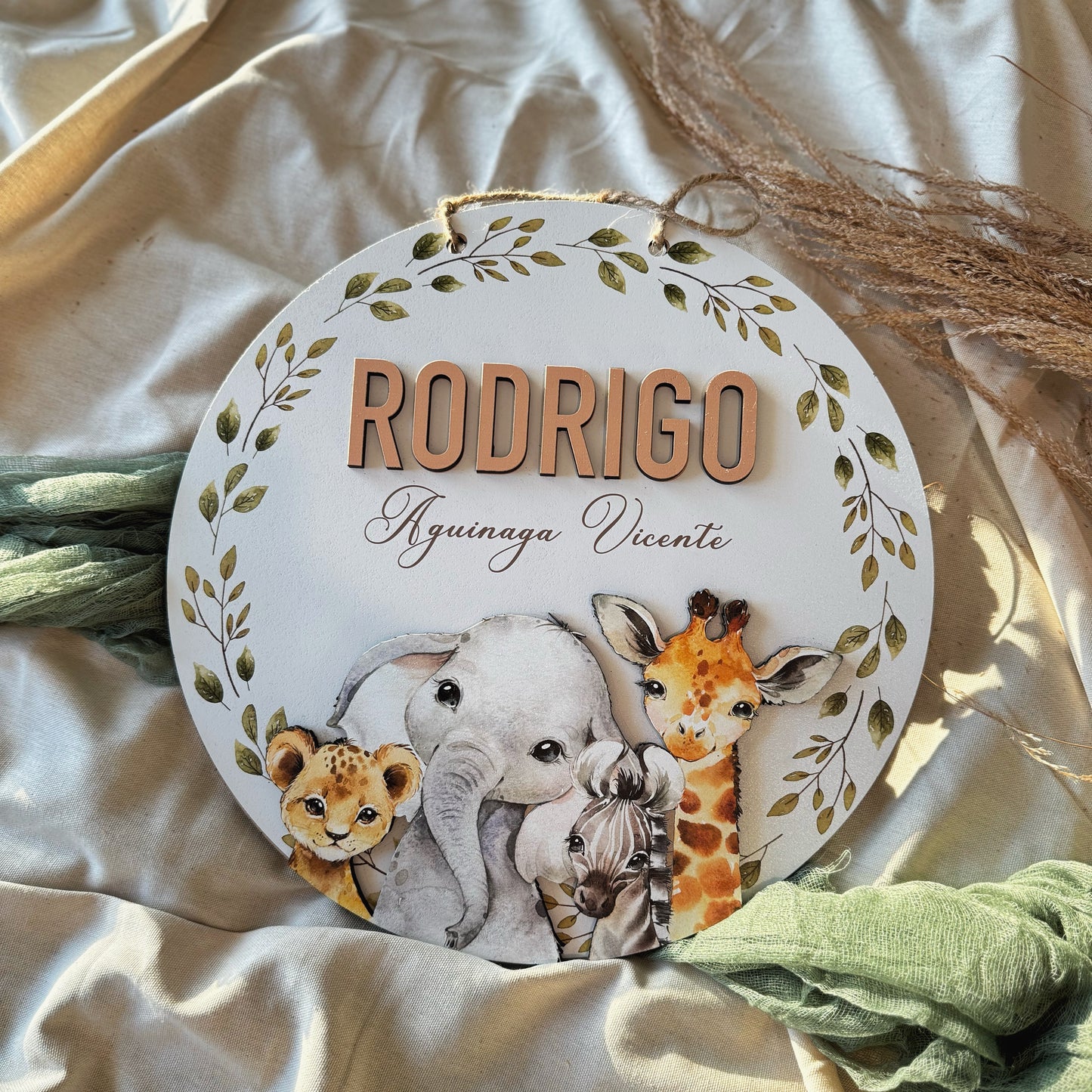Personalized Wooden Door Hanger - custom theme for baby room, kids or gifts.