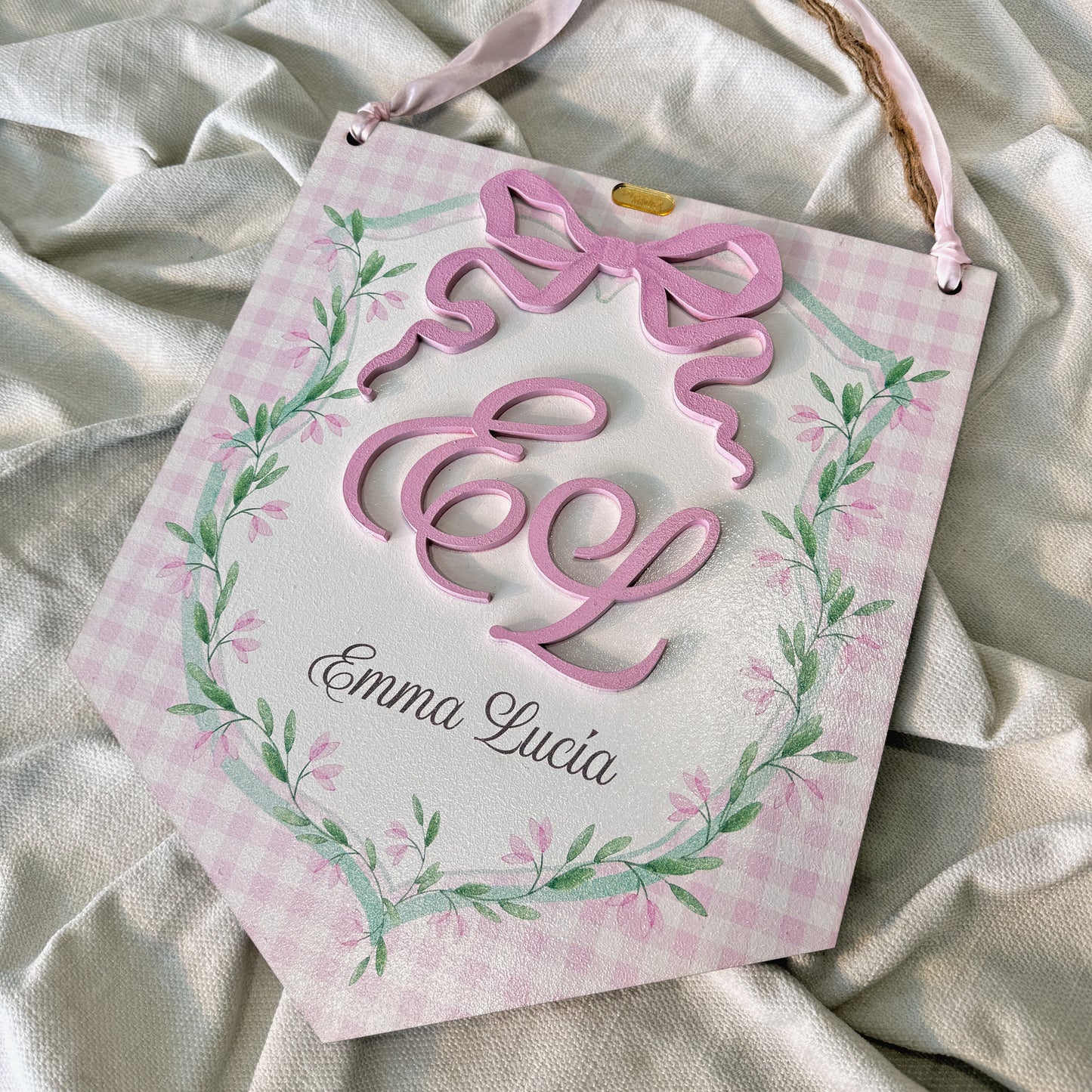 Personalized Baby Banner Sign - Wooden Wall Decor with 3D Details