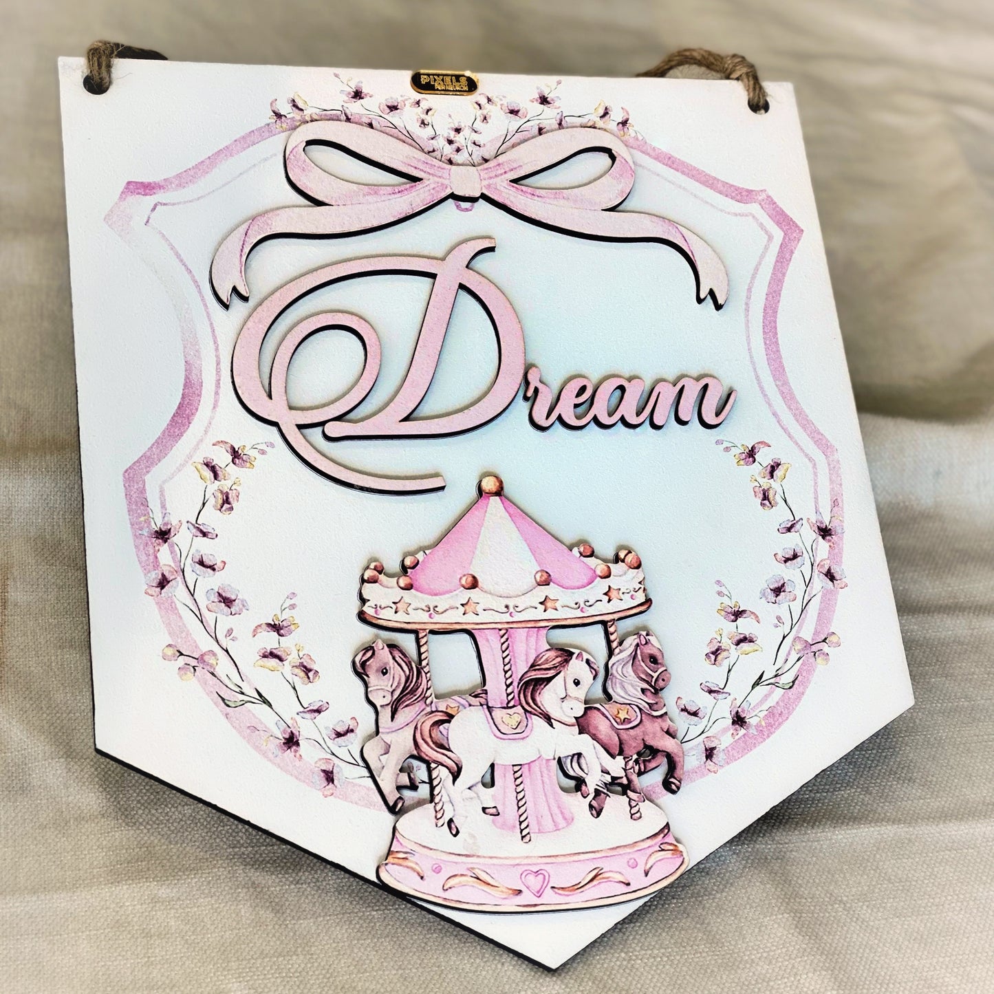 Personalized Baby Banner Sign - Wooden Wall Decor with 3D Details